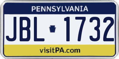 PA license plate JBL1732