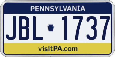 PA license plate JBL1737