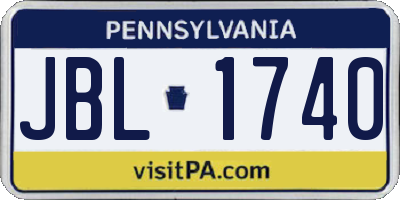 PA license plate JBL1740