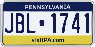 PA license plate JBL1741