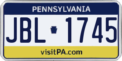 PA license plate JBL1745