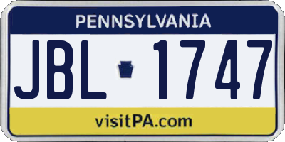 PA license plate JBL1747