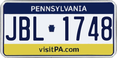 PA license plate JBL1748