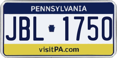 PA license plate JBL1750