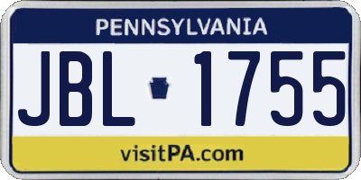 PA license plate JBL1755