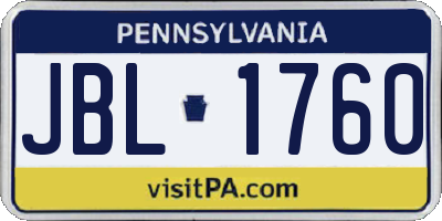 PA license plate JBL1760