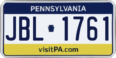 PA license plate JBL1761