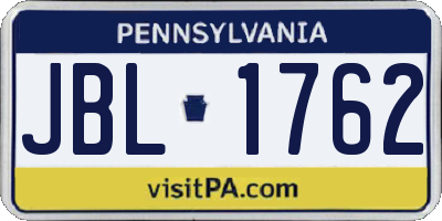 PA license plate JBL1762