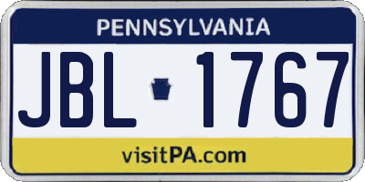 PA license plate JBL1767