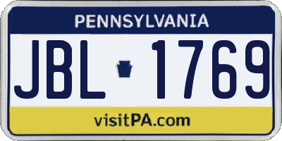 PA license plate JBL1769