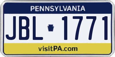 PA license plate JBL1771