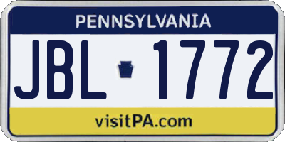 PA license plate JBL1772