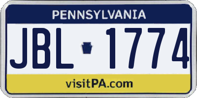 PA license plate JBL1774