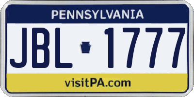 PA license plate JBL1777