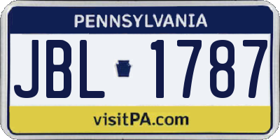 PA license plate JBL1787