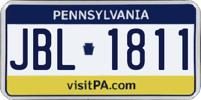 PA license plate JBL1811