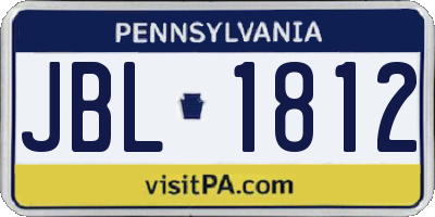 PA license plate JBL1812