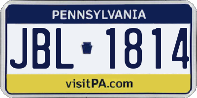 PA license plate JBL1814