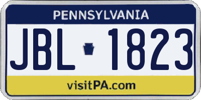 PA license plate JBL1823