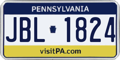 PA license plate JBL1824