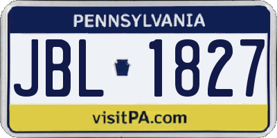 PA license plate JBL1827