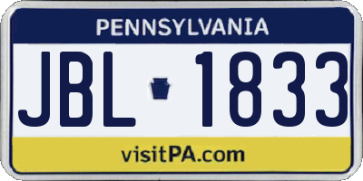 PA license plate JBL1833