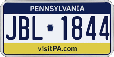 PA license plate JBL1844