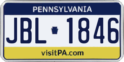 PA license plate JBL1846