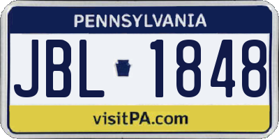 PA license plate JBL1848