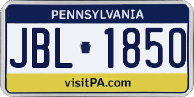 PA license plate JBL1850