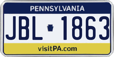 PA license plate JBL1863