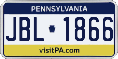 PA license plate JBL1866