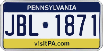 PA license plate JBL1871