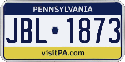 PA license plate JBL1873