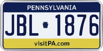 PA license plate JBL1876