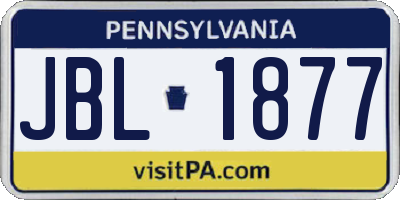 PA license plate JBL1877