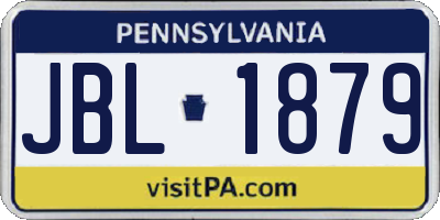 PA license plate JBL1879