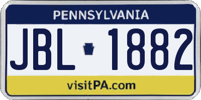 PA license plate JBL1882