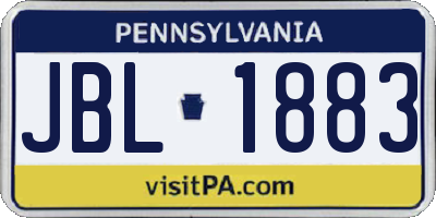 PA license plate JBL1883