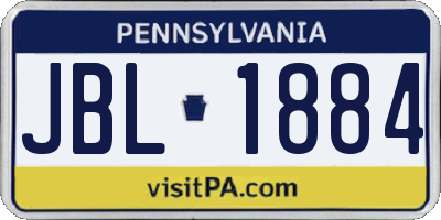 PA license plate JBL1884