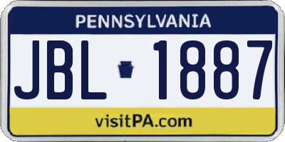 PA license plate JBL1887