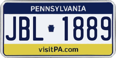 PA license plate JBL1889