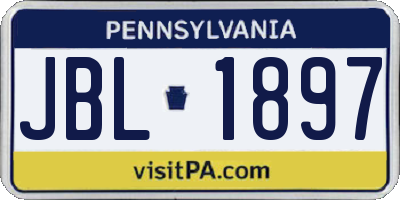 PA license plate JBL1897