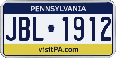 PA license plate JBL1912