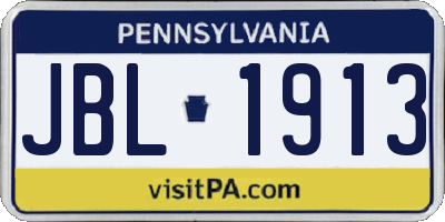 PA license plate JBL1913