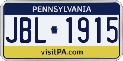 PA license plate JBL1915