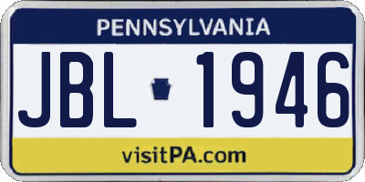 PA license plate JBL1946