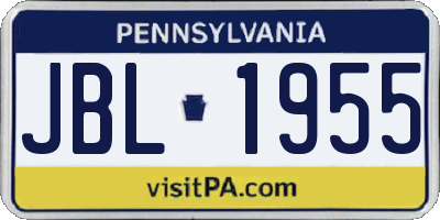 PA license plate JBL1955