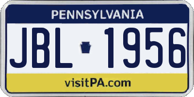 PA license plate JBL1956