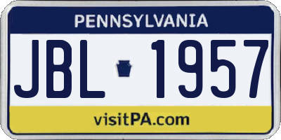 PA license plate JBL1957